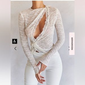 House of CB, Leala ivory top. Size small - never worn! New with tags